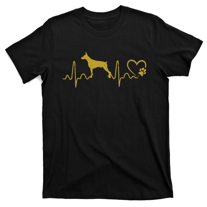 Dogs 365 Heartbeat Doberman Pinscher Dog Rescue Lifeline T-Shirt