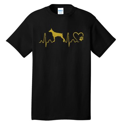 Dogs 365 Heartbeat Doberman Pinscher Dog Rescue Lifeline Tall T-Shirt