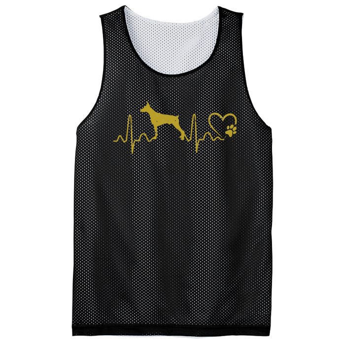 Dogs 365 Heartbeat Doberman Pinscher Dog Rescue Lifeline Mesh Reversible Basketball Jersey Tank