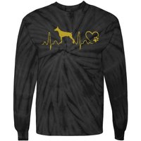 Dogs 365 Heartbeat Doberman Pinscher Dog Rescue Lifeline Tie-Dye Long Sleeve Shirt