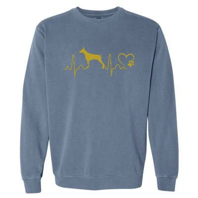 Dogs 365 Heartbeat Doberman Pinscher Dog Rescue Lifeline Garment-Dyed Sweatshirt