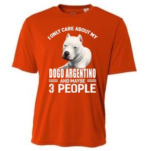 Dogs 365 I Care About My Dogo Argentino And Maybe 3 People Great Gift Cooling Performance Crew T-Shirt