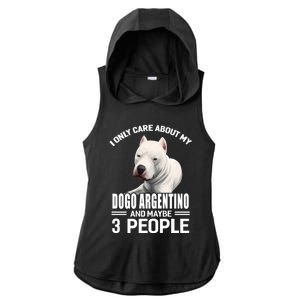 Dogs 365 I Care About My Dogo Argentino And Maybe 3 People Great Gift Ladies PosiCharge Tri-Blend Wicking Draft Hoodie Tank