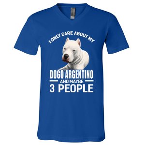 Dogs 365 I Care About My Dogo Argentino And Maybe 3 People Great Gift V-Neck T-Shirt