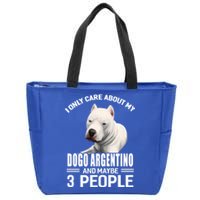 Dogs 365 I Care About My Dogo Argentino And Maybe 3 People Great Gift Zip Tote Bag