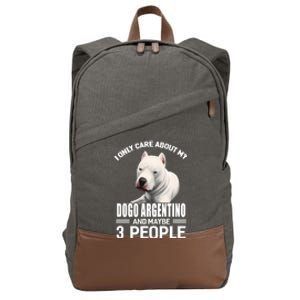 Dogs 365 I Care About My Dogo Argentino And Maybe 3 People Great Gift Cotton Canvas Backpack