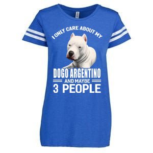 Dogs 365 I Care About My Dogo Argentino And Maybe 3 People Great Gift Enza Ladies Jersey Football T-Shirt