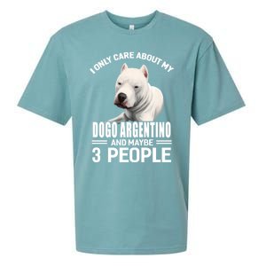 Dogs 365 I Care About My Dogo Argentino And Maybe 3 People Great Gift Sueded Cloud Jersey T-Shirt