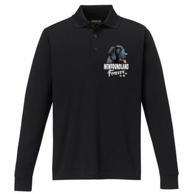 Dogs 365 Newfoundland Forever Cute Dog Lover Gift Performance Long Sleeve Polo