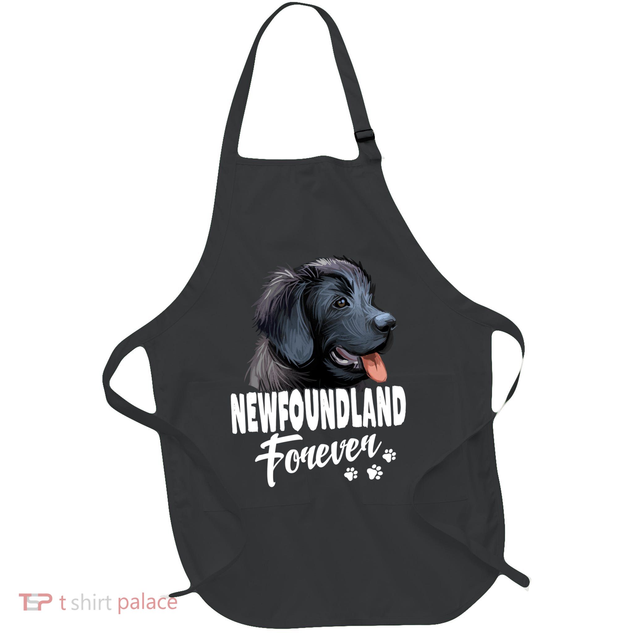 Dogs 365 Newfoundland Forever Cute Dog Lover Gift Full-Length Apron With Pockets
