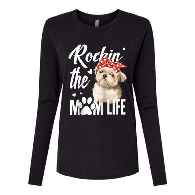 Dogs 365 Rockin The Shih Tzu Mom Life Dog Lover Womens Cotton Relaxed Long Sleeve T-Shirt