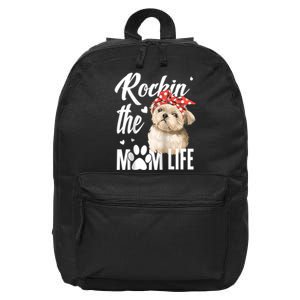 Dogs 365 Rockin The Shih Tzu Mom Life Dog Lover 16 in Basic Backpack