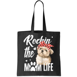 Dogs 365 Rockin The Shih Tzu Mom Life Dog Lover Tote Bag