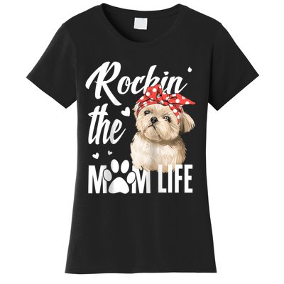 Dogs 365 Rockin The Shih Tzu Mom Life Dog Lover Women's T-Shirt