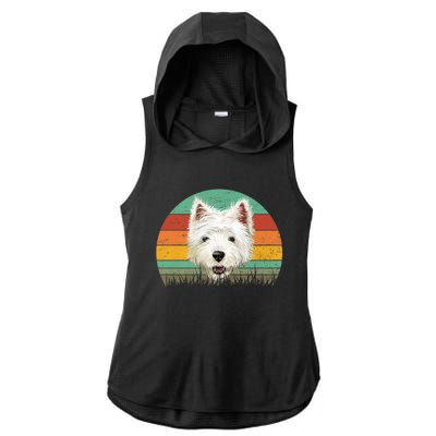 Dogs 365 Retro Cairn Terrier Dog Vintage Style Cool Gift Ladies PosiCharge Tri-Blend Wicking Draft Hoodie Tank