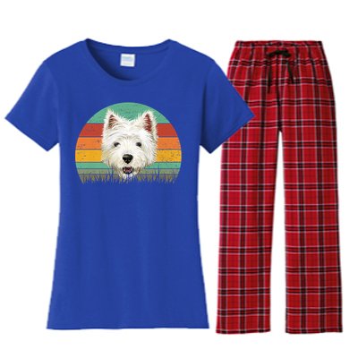 Dogs 365 Retro Cairn Terrier Dog Vintage Style Cool Gift Women's Flannel Pajama Set