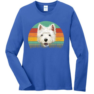 Dogs 365 Retro Cairn Terrier Dog Vintage Style Cool Gift Ladies Long Sleeve Shirt