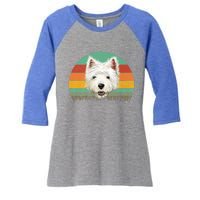 Dogs 365 Retro Cairn Terrier Dog Vintage Style Cool Gift Women's Tri-Blend 3/4-Sleeve Raglan Shirt