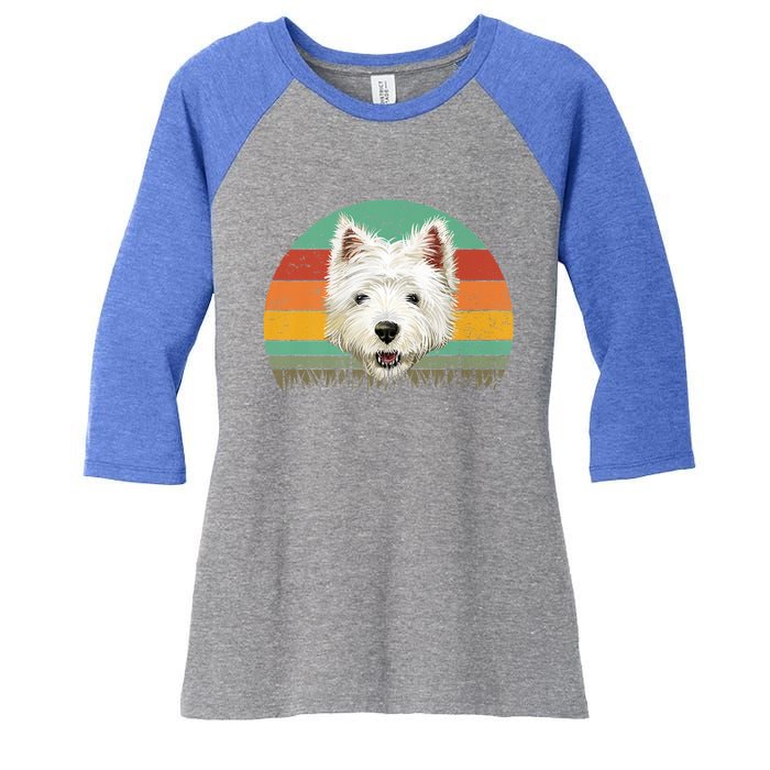 Dogs 365 Retro Cairn Terrier Dog Vintage Style Cool Gift Women's Tri-Blend 3/4-Sleeve Raglan Shirt