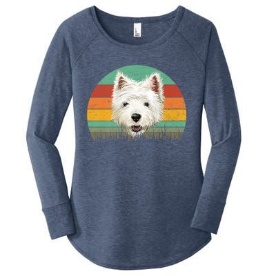 Dogs 365 Retro Cairn Terrier Dog Vintage Style Cool Gift Women's Perfect Tri Tunic Long Sleeve Shirt