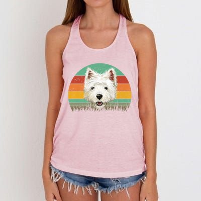 Dogs 365 Retro Cairn Terrier Dog Vintage Style Cool Gift Women's Knotted Racerback Tank