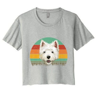 Dogs 365 Retro Cairn Terrier Dog Vintage Style Cool Gift Women's Crop Top Tee