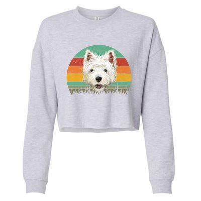 Dogs 365 Retro Cairn Terrier Dog Vintage Style Cool Gift Cropped Pullover Crew