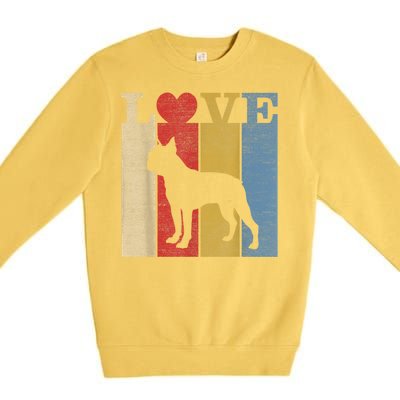 Dogs 365 Retro Love Boston Terrier Dog Vintage Gift Premium Crewneck Sweatshirt