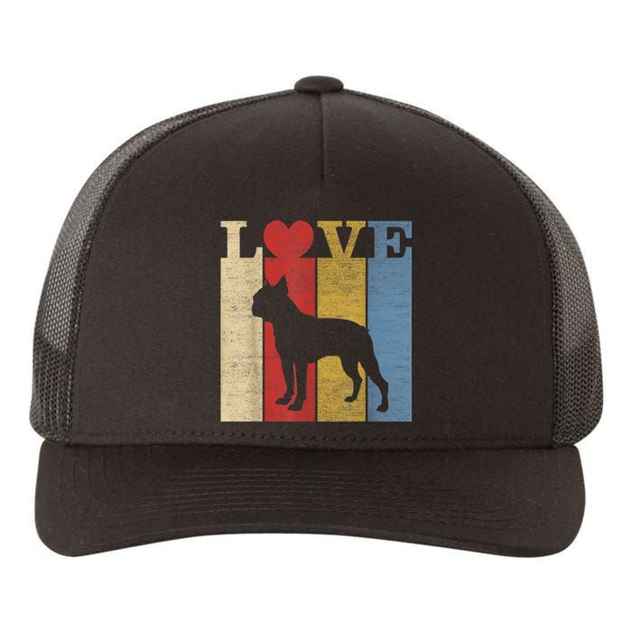 Dogs 365 Retro Love Boston Terrier Dog Vintage Gift Yupoong Adult 5-Panel Trucker Hat