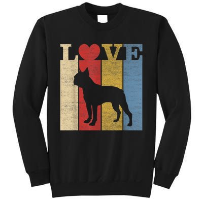 Dogs 365 Retro Love Boston Terrier Dog Vintage Gift Sweatshirt