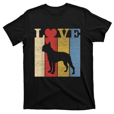 Dogs 365 Retro Love Boston Terrier Dog Vintage Gift T-Shirt