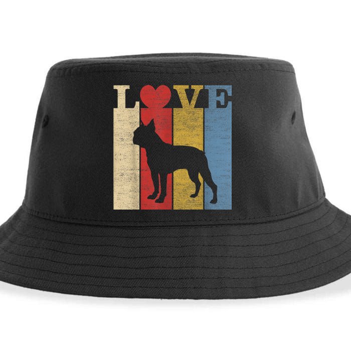 Dogs 365 Retro Love Boston Terrier Dog Vintage Gift Sustainable Bucket Hat