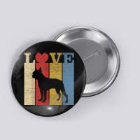 Dogs 365 Retro Love Boston Terrier Dog Vintage Gift Button