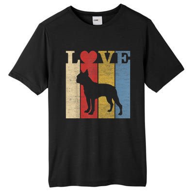 Dogs 365 Retro Love Boston Terrier Dog Vintage Gift Tall Fusion ChromaSoft Performance T-Shirt