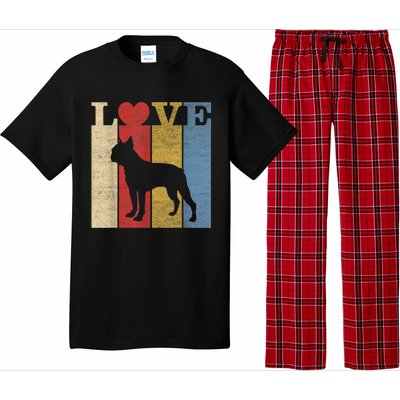 Dogs 365 Retro Love Boston Terrier Dog Vintage Gift Pajama Set