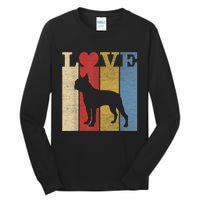 Dogs 365 Retro Love Boston Terrier Dog Vintage Gift Tall Long Sleeve T-Shirt