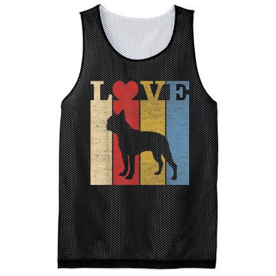 Dogs 365 Retro Love Boston Terrier Dog Vintage Gift Mesh Reversible Basketball Jersey Tank