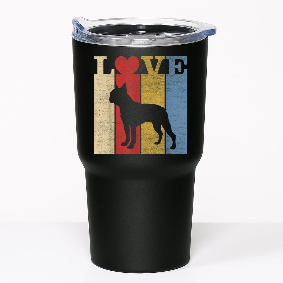 Dogs 365 Retro Love Boston Terrier Dog Vintage Gift Tumbler