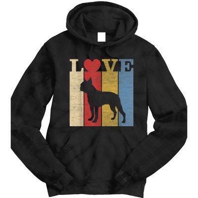 Dogs 365 Retro Love Boston Terrier Dog Vintage Gift Tie Dye Hoodie