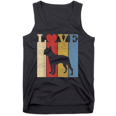 Dogs 365 Retro Love Boston Terrier Dog Vintage Gift Tank Top