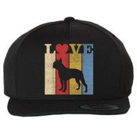 Dogs 365 Retro Love Boston Terrier Dog Vintage Gift Wool Snapback Cap