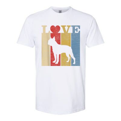 Dogs 365 Retro Love Boston Terrier Dog Vintage Gift Softstyle CVC T-Shirt