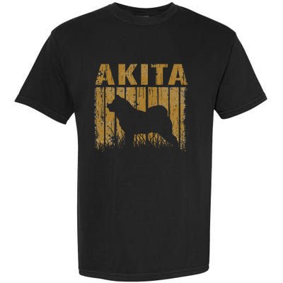 Dogs 365 Retro Akita Dog Vintage Animal Garment-Dyed Heavyweight T-Shirt