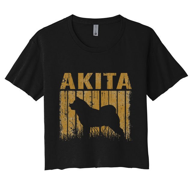 Dogs 365 Retro Akita Dog Vintage Animal Crop Top