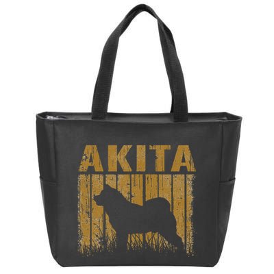 Dogs 365 Retro Akita Dog Vintage Animal Zip Tote Bag