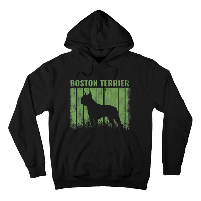 Dogs 365 Retro Boston Terrier Dog Vintage Gift Hoodie