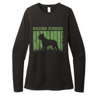 Dogs 365 Retro Boston Terrier Dog Vintage Gift Womens CVC Long Sleeve Shirt