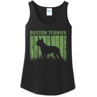 Dogs 365 Retro Boston Terrier Dog Vintage Gift Ladies Essential Tank