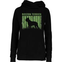 Dogs 365 Retro Boston Terrier Dog Vintage Gift Womens Funnel Neck Pullover Hood