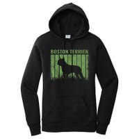 Dogs 365 Retro Boston Terrier Dog Vintage Gift Women's Pullover Hoodie